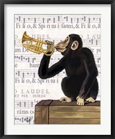 Monkey Playing Trumpet Fine Art Print