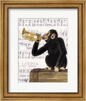 Monkey Playing Trumpet Fine Art Print