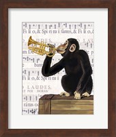 Monkey Playing Trumpet Fine Art Print