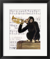 Monkey Playing Trumpet Fine Art Print