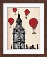 Big Ben and Red Hot Air Balloons Fine Art Print