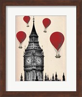 Big Ben and Red Hot Air Balloons Fine Art Print