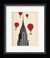 Chrysler Building and Red Hot Air Balloons Framed Print