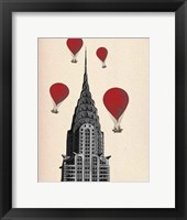 Chrysler Building and Red Hot Air Balloons Fine Art Print