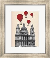 St Pauls Cathedral and Red Hot Air Balloons Fine Art Print