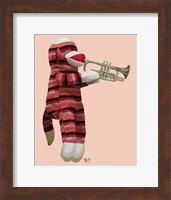 Sock Monkey Playing Trumpet Fine Art Print