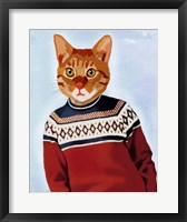Cat in Ski Sweater Fine Art Print