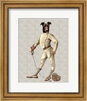 Greyhound Fencer in Cream Full Fine Art Print