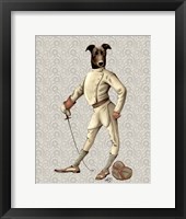 Greyhound Fencer in Cream Full Fine Art Print