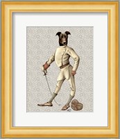 Greyhound Fencer in Cream Full Fine Art Print