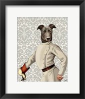 Greyhound Fencer in Cream Portrait Fine Art Print