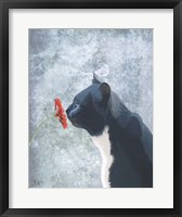Black Cat Sniffing Flower Fine Art Print