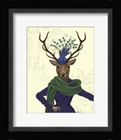 Deer and Fascinator Framed Print