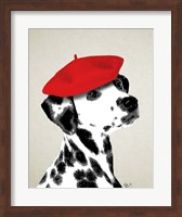 Dalmatian With Red Beret Fine Art Print