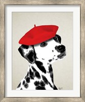 Dalmatian With Red Beret Fine Art Print