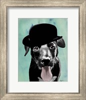 Black Labrador in Bowler Hat Fine Art Print