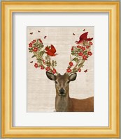 Deer and Love Birds Fine Art Print