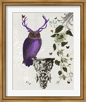 Purple Owl With Antlers Fine Art Print