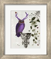 Purple Owl With Antlers Fine Art Print