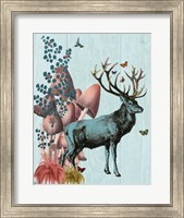Turquoise Deer in Mushroom Forest Fine Art Print