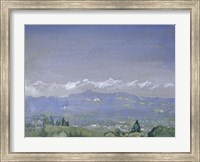 Mountain Landscape with a Village in the Foreground Fine Art Print