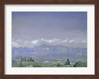 Mountain Landscape with a Village in the Foreground Fine Art Print