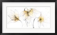 Gilded Graphite Floral Trio Fine Art Print