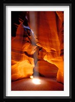 Sun Shining Beam of Light onto Canyon Floor, Upper Antelope Canyon Fine Art Print