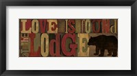 Love at the Lodge Panel Framed Print