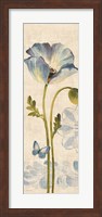 Watercolor Poppies Blue Panel I Fine Art Print