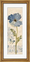 Watercolor Poppies Blue Panel II Fine Art Print