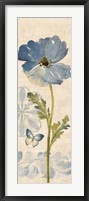 Watercolor Poppies Blue Panel II Fine Art Print