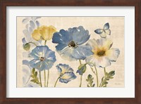 Watercolor Poppies Blue Landscape Fine Art Print