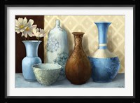 Soft Blue Vase Framed Print