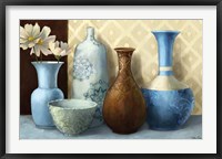 Soft Blue Vase Framed Print