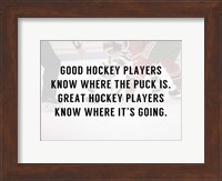 A Good Hockey Player Fine Art Print