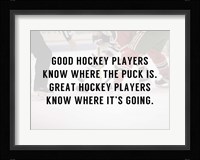 A Good Hockey Player Fine Art Print