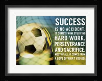 Success Soccer Quote Framed Print