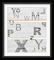 Numbers Grey Framed Print
