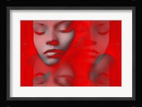 Red Beauty Mirrored Framed Print