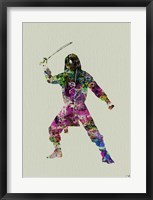 Ninja Watercolor 2 Framed Print