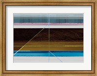 Abstract Blue and Brown Lines Fine Art Print