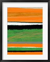 Orange and Green Abstract 2 Framed Print