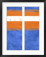 Blue and Orange Abstract Theme 3 Framed Print