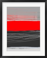 Abstract Stripe Theme Red Framed Print