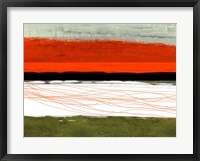 Abstract Stripe Theme Orange and Black Fine Art Print