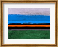 Abstract Stripe Theme Orange and Blue Fine Art Print