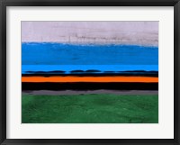 Abstract Stripe Theme Orange and Blue Fine Art Print