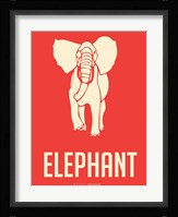 Elephant White Framed Print