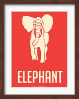 Elephant White Fine Art Print